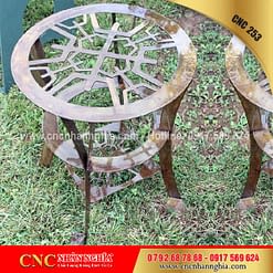 bàn ghế hoa văn sắt cnc 253